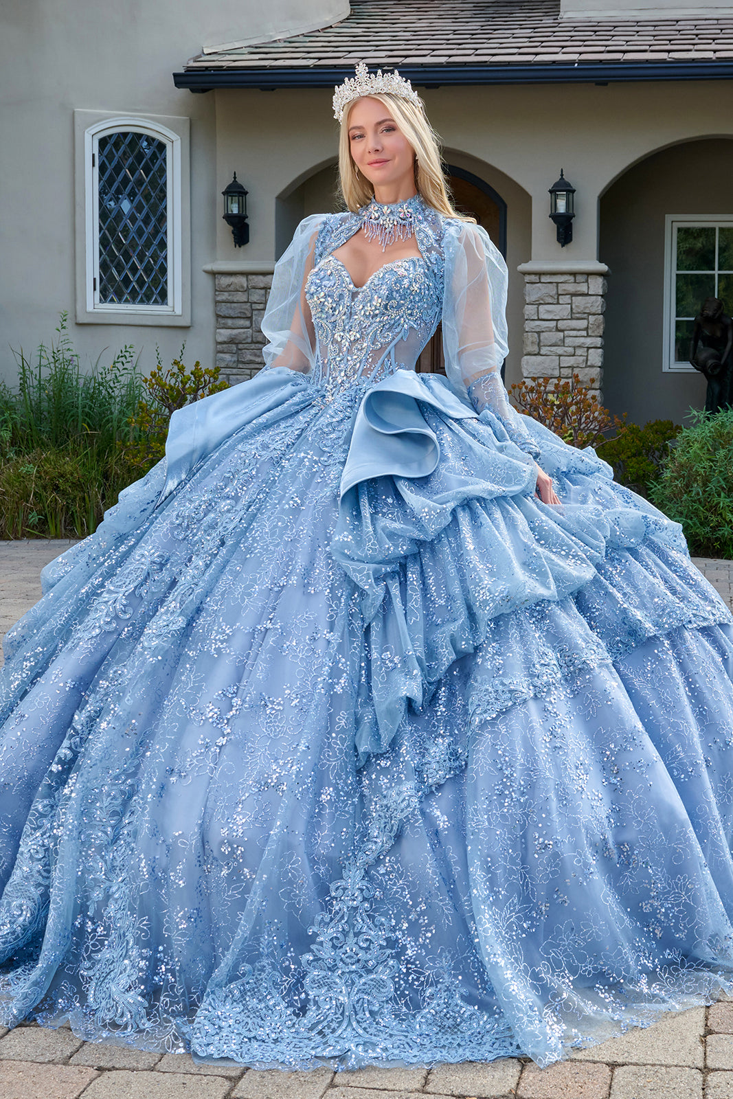 formal dress with bolero Andrea and Leo MA104
