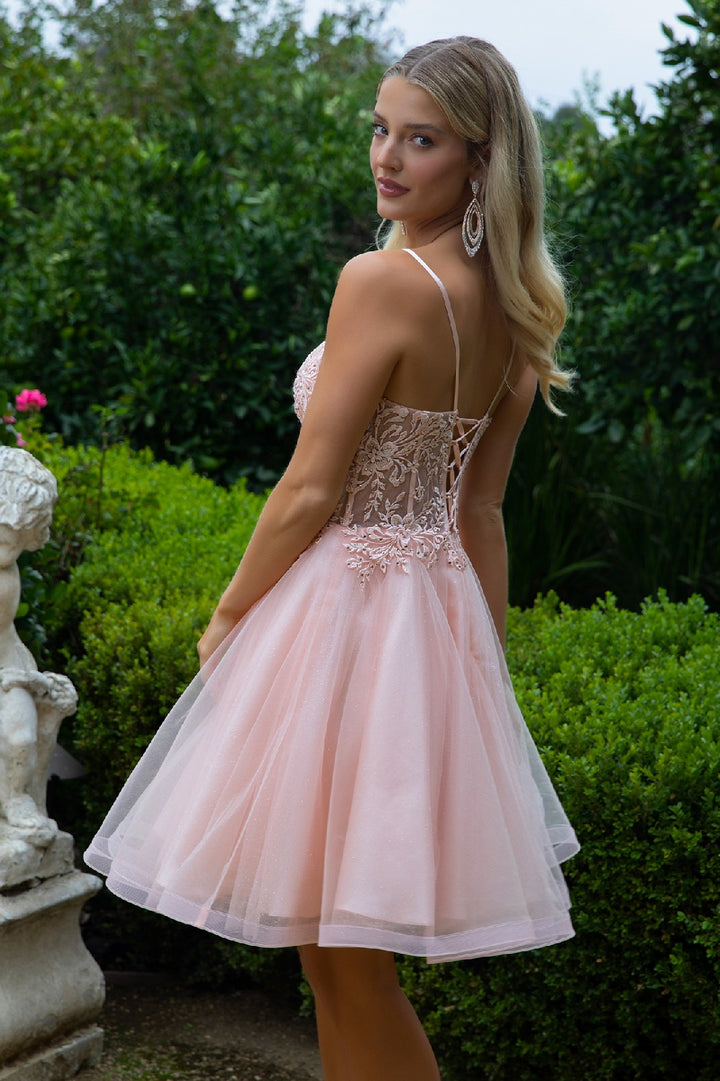 Embroidered Short A-line Dress by Elizabeth K GS3515