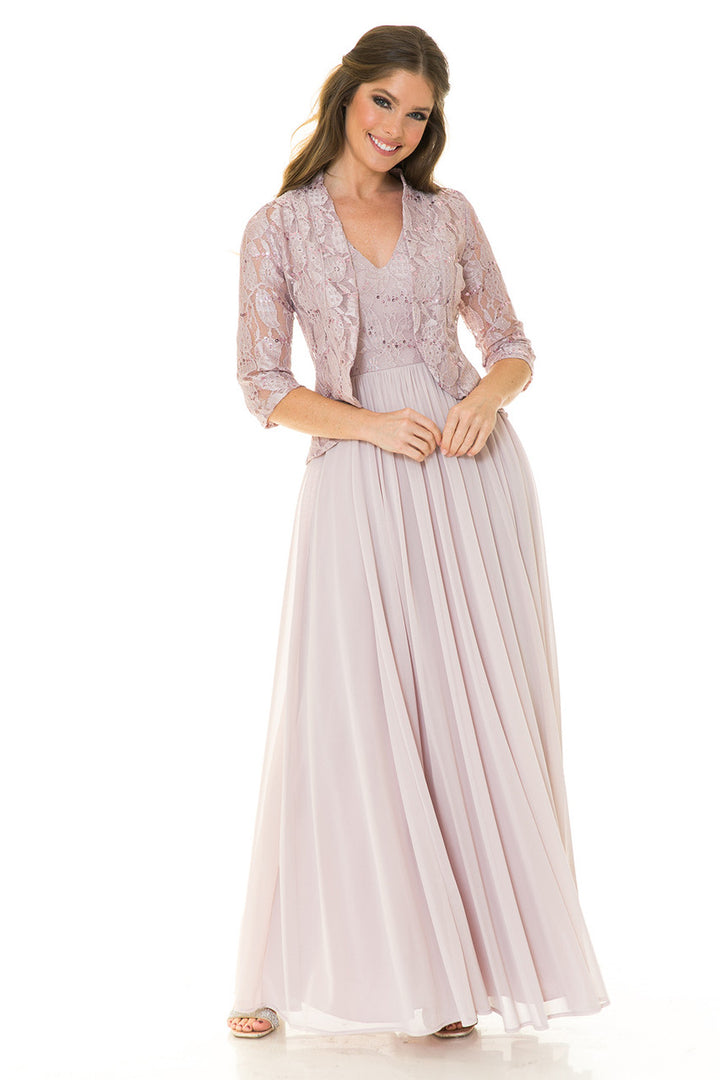 2-Piece Lace Jacket A-line Gown by Lenovia 5237