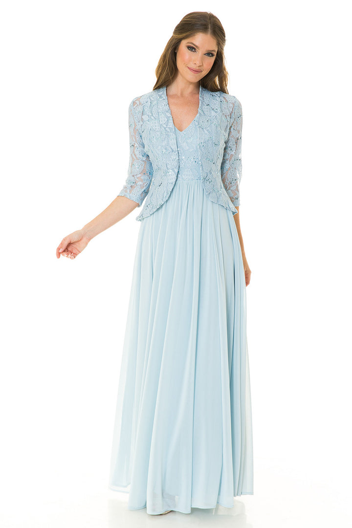 2-Piece Lace Jacket A-line Gown by Lenovia 5237