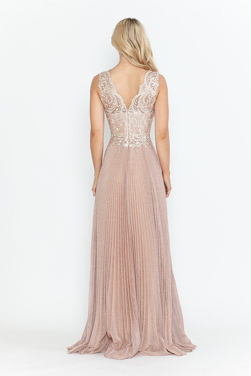 Pleated 2-Piece Jacket A-line Gown by Lenovia 8341