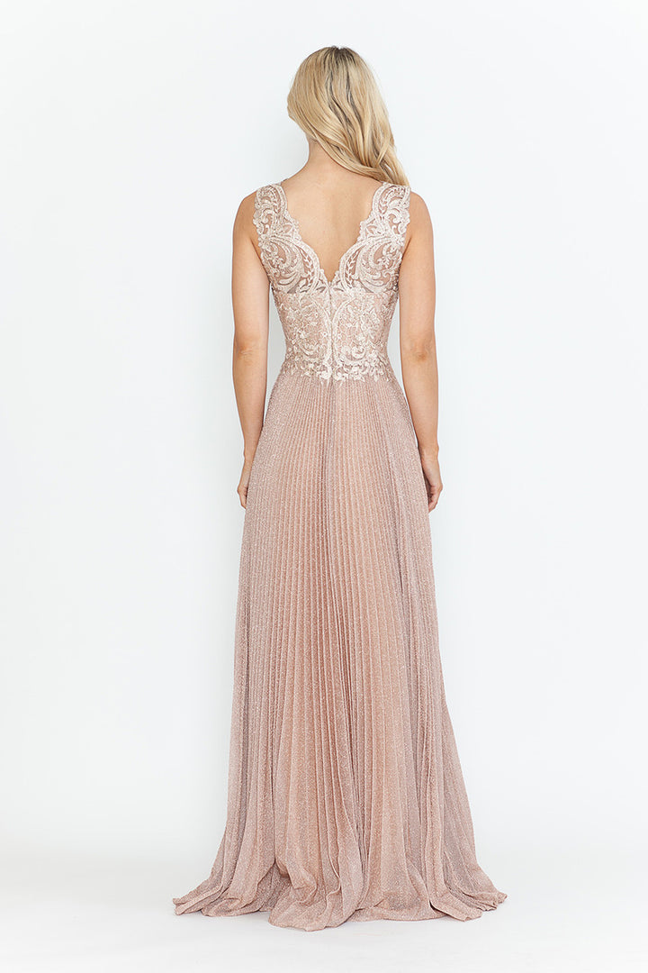 Pleated 2-Piece Jacket A-line Gown by Lenovia 8341