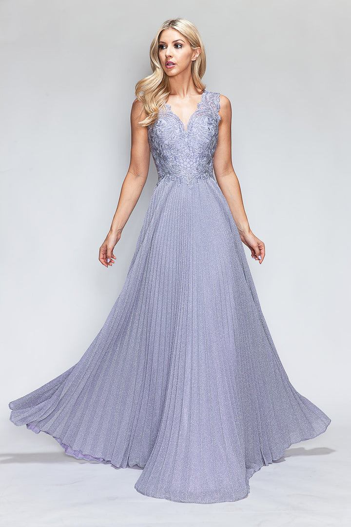 Pleated 2-Piece Jacket A-line Gown by Lenovia 8341