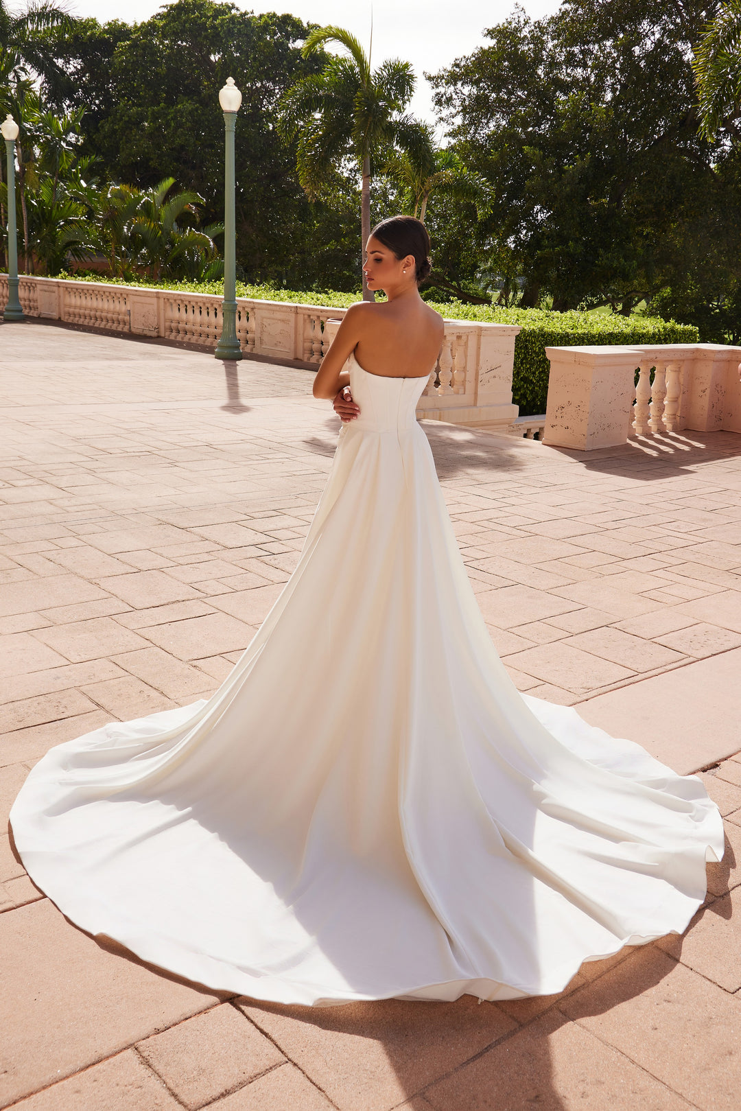 Satin Strapless Slit Bridal Gown by Nox Anabel JW1035 - Outlet