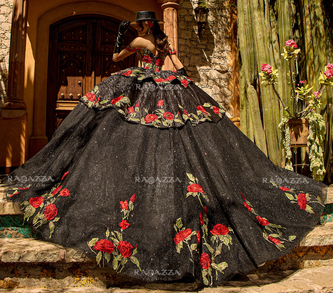 Floral Charro Quinceanera Dress by Ragazza MV57-157