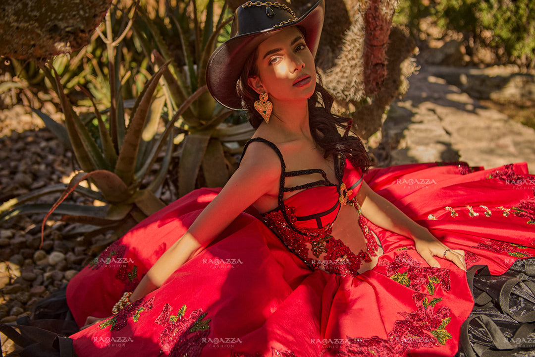 Ruffled Charro Quinceanera Dress by Ragazza MV58-158