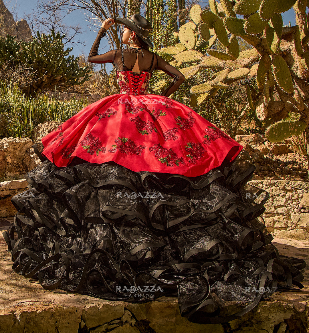Ruffled Charro Quinceanera Dress by Ragazza MV58-158