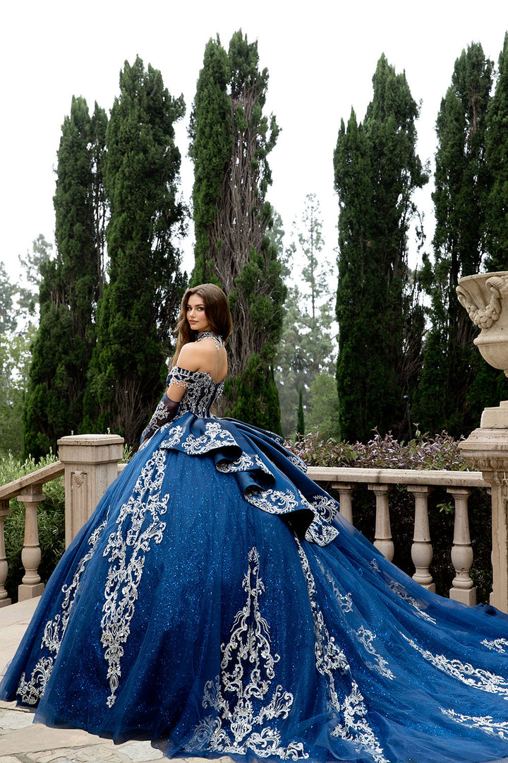 Applique Off Shoulder Ball Gown by Petite Adele PQ1086