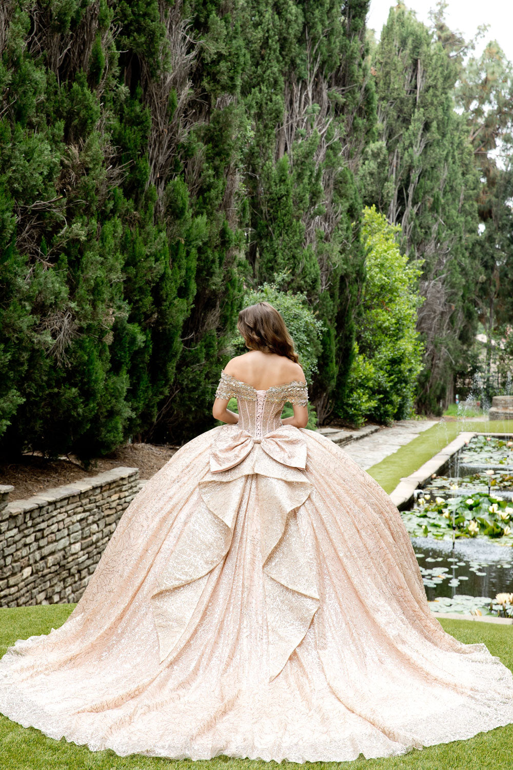 Off Shoulder Corset Ball Gown by Petite Adele PQ1087