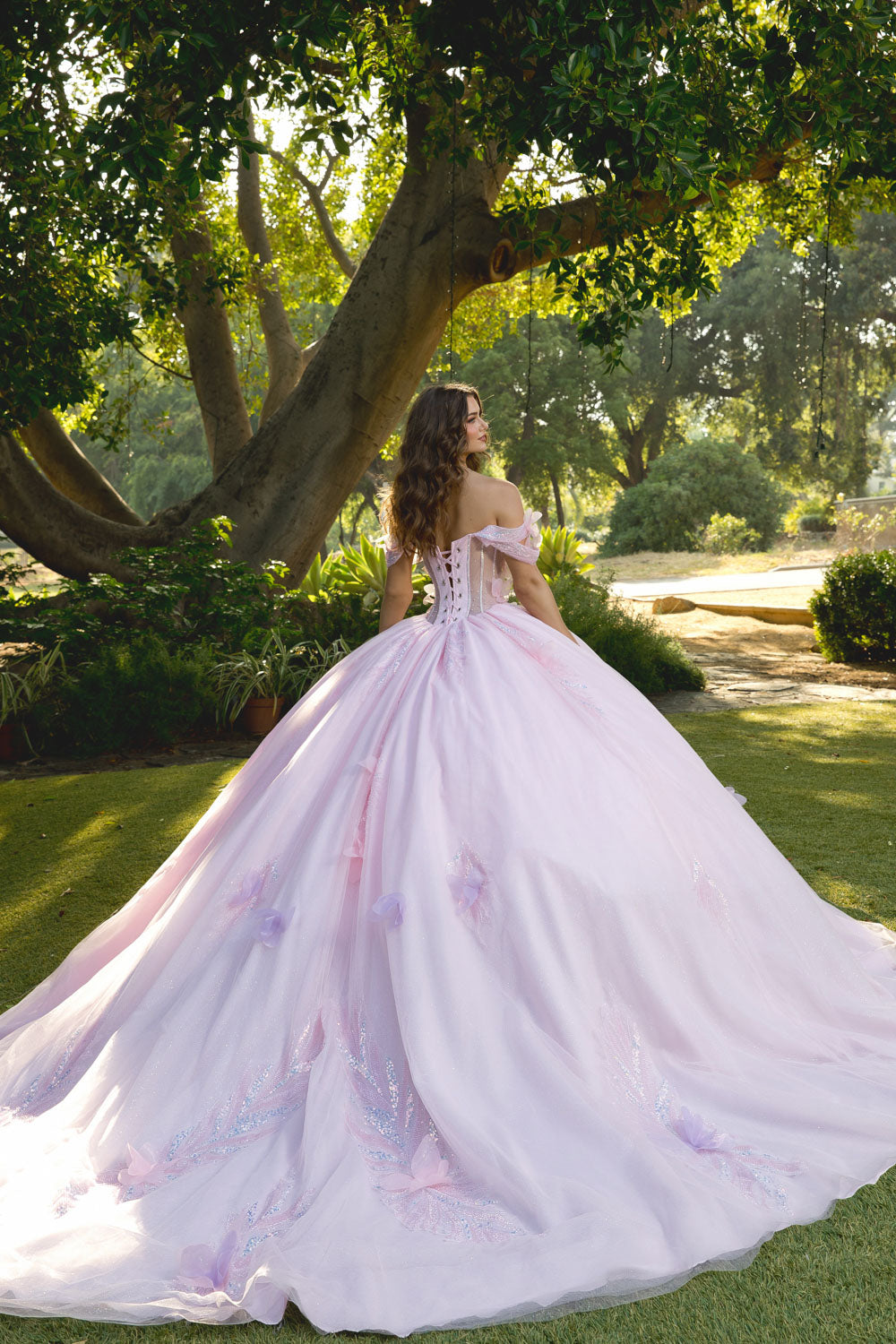 Off Shoulder Corset Ball Gown by Petite Adele PQ1088