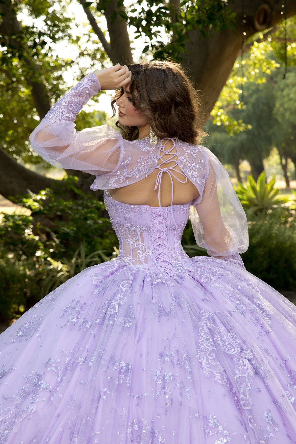 Strapless Puff Sleeve Ball Gown by Petite Adele PQ1097