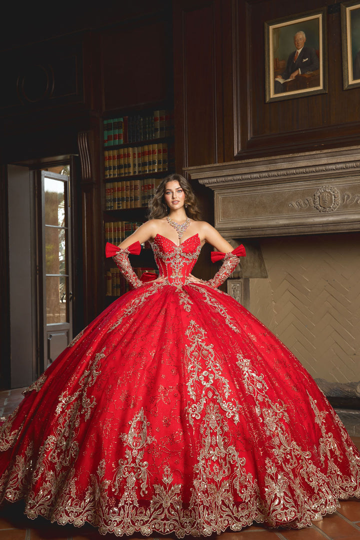 Strapless Tiered Ball Gown by Petite Adele PQ1099