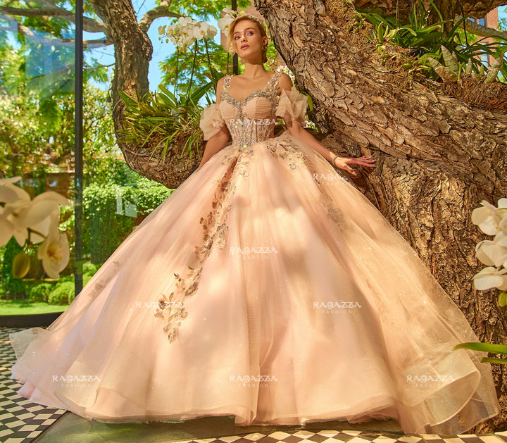 Cold Shoulder Quinceanera Dress by Ragazza R01-001