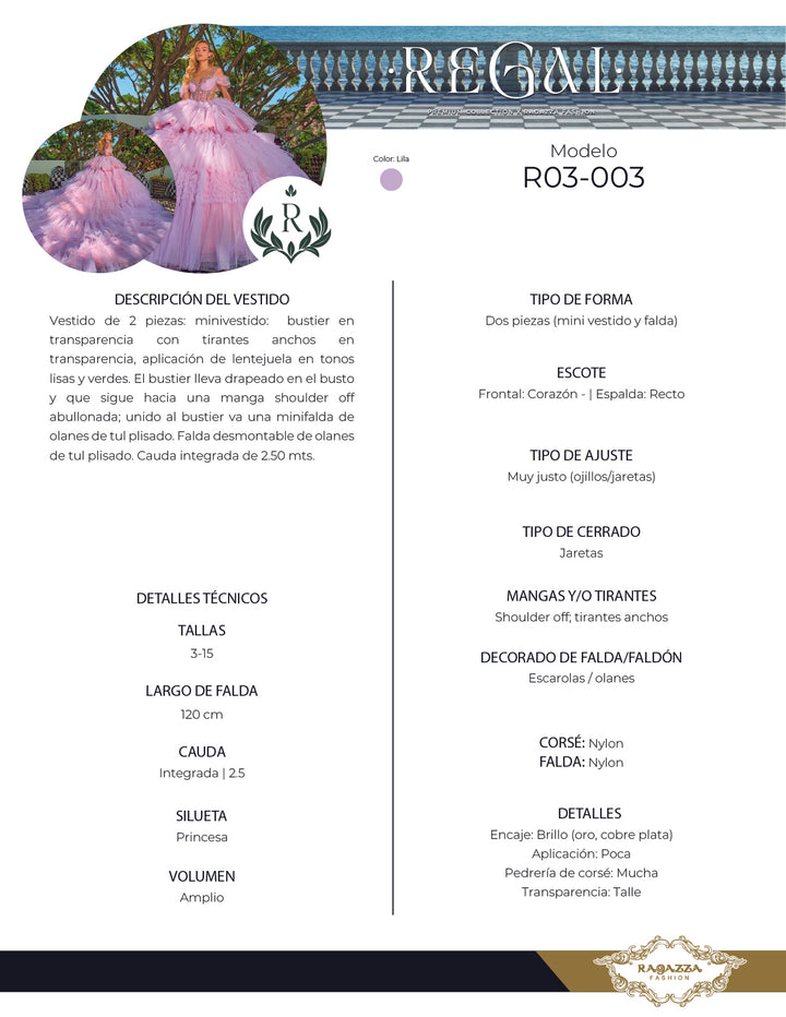 Ruffled Quinceanera Dress by Ragazza R03-003