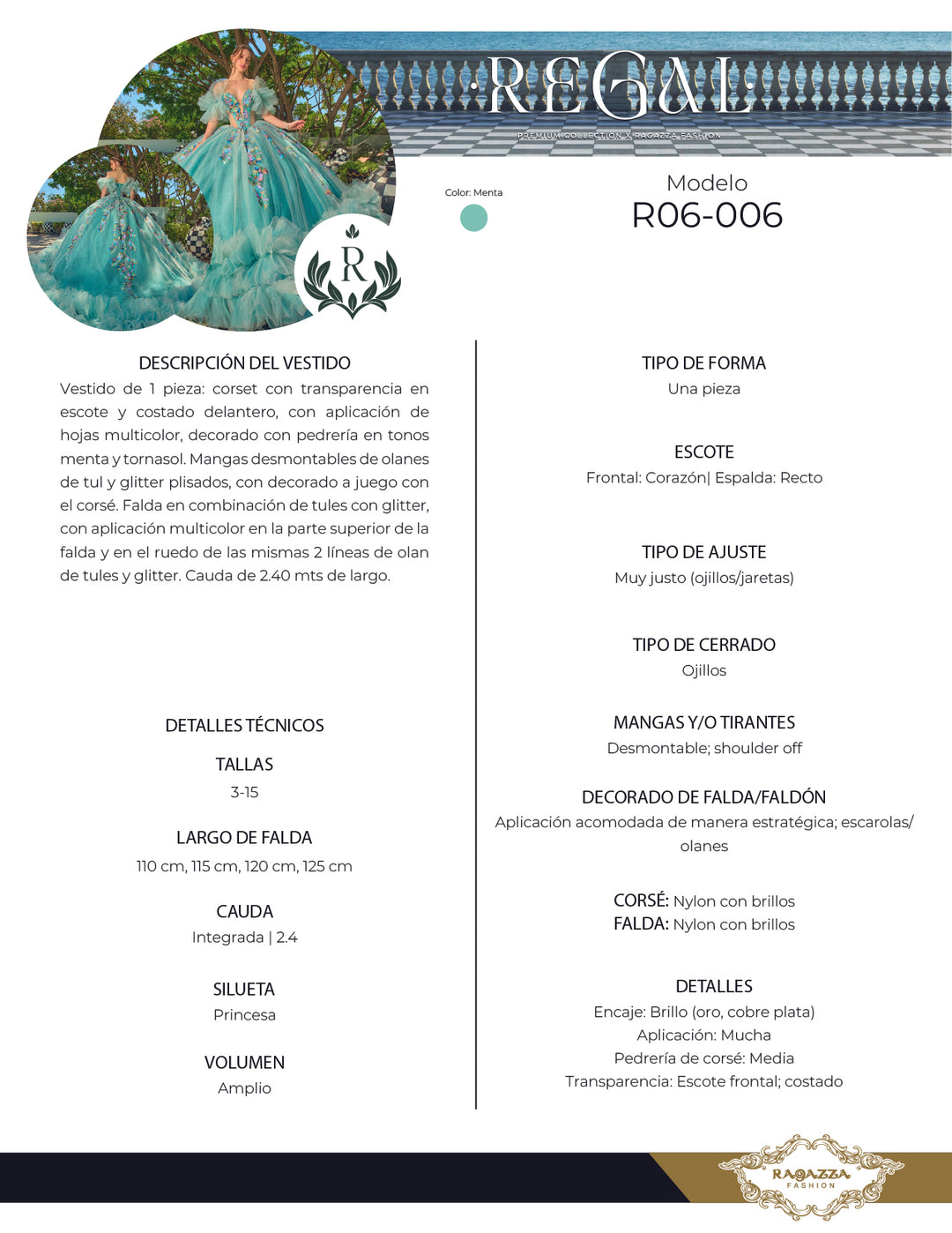 Ruffled Quinceanera Dress by Ragazza R06-006