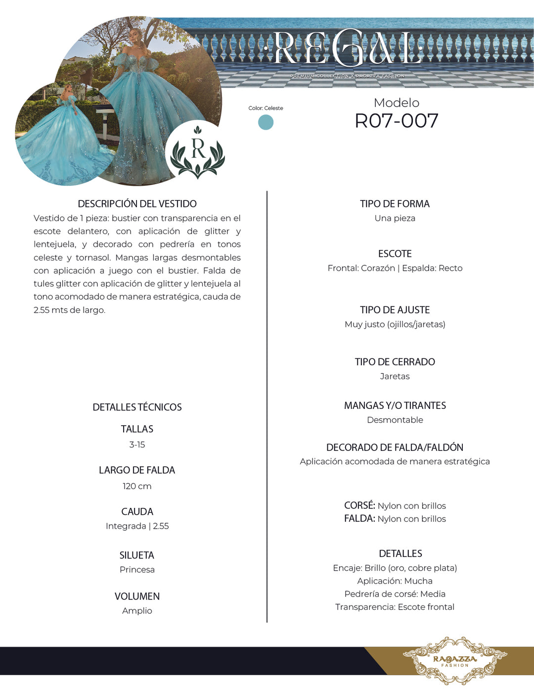 Long Sleeve Quinceanera Dress by Ragazza R07-007