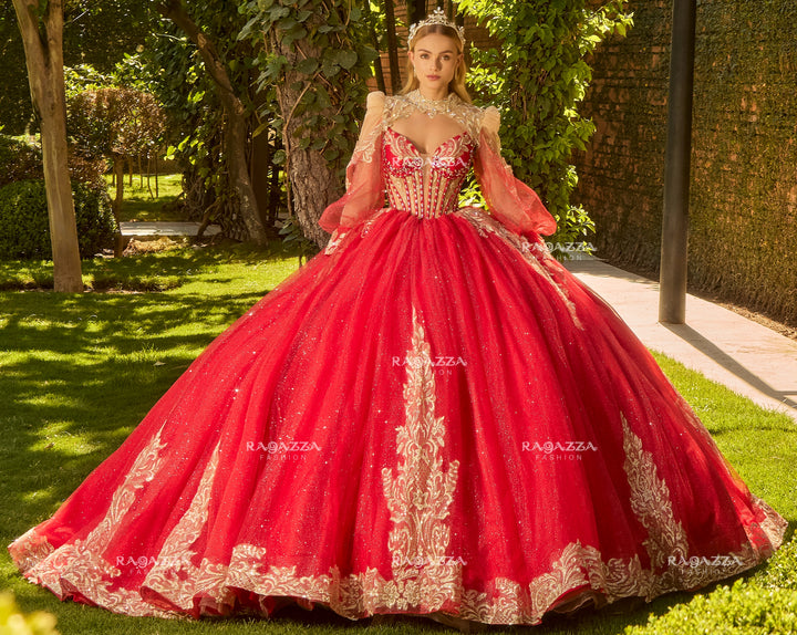Long Sleeve Quinceanera Dress by Ragazza R08-008