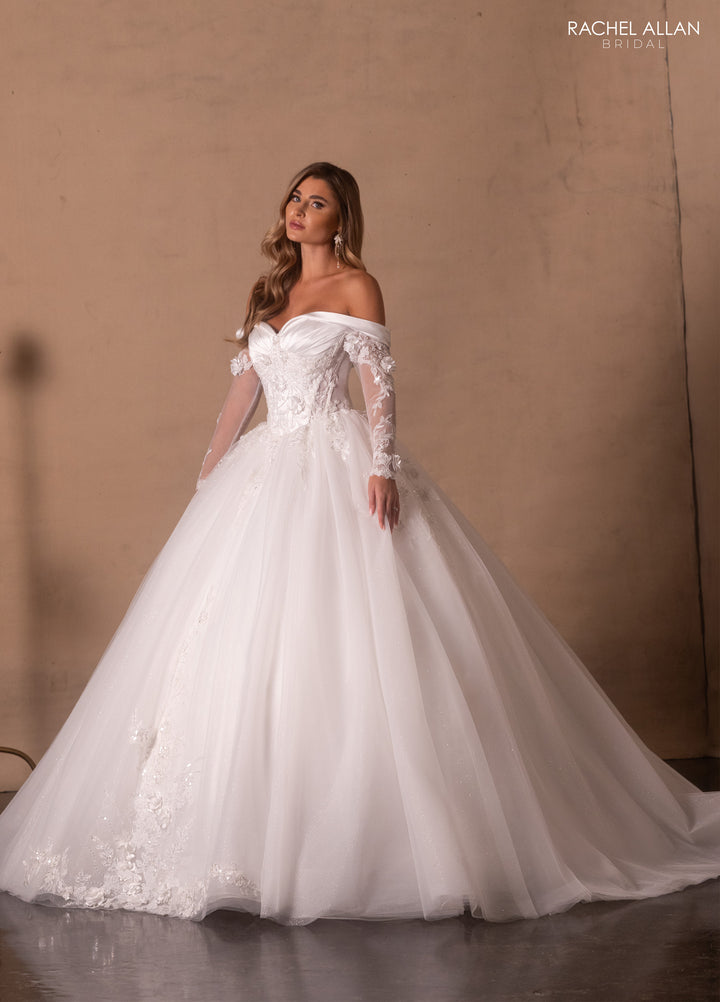 Long Sleeve Bridal Ball Gown by Rachel Allan RB6180