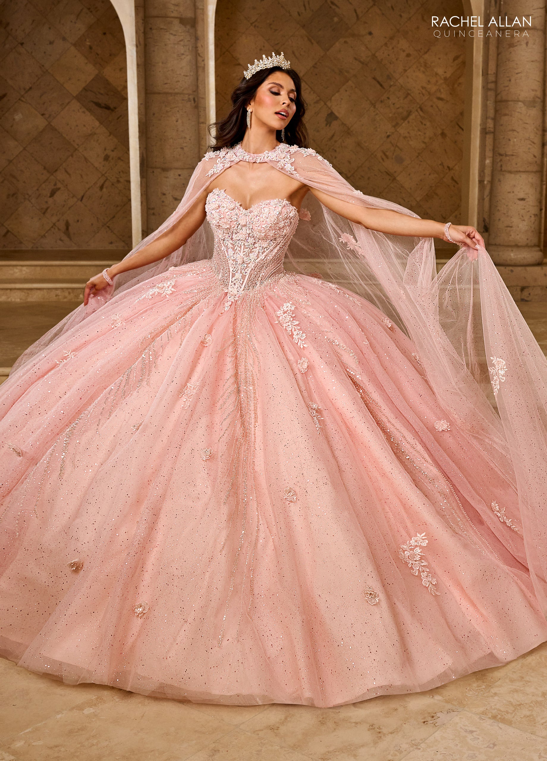 Strapless Cape Quinceanera Dress by Rachel Allan RQ1162 – ABC Fashion