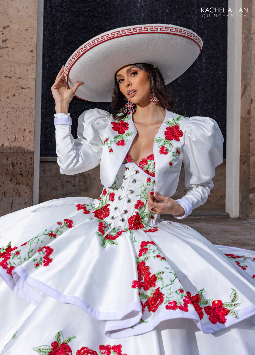 Floral Charro Quinceanera Dress by Rachel Allan RQ5016