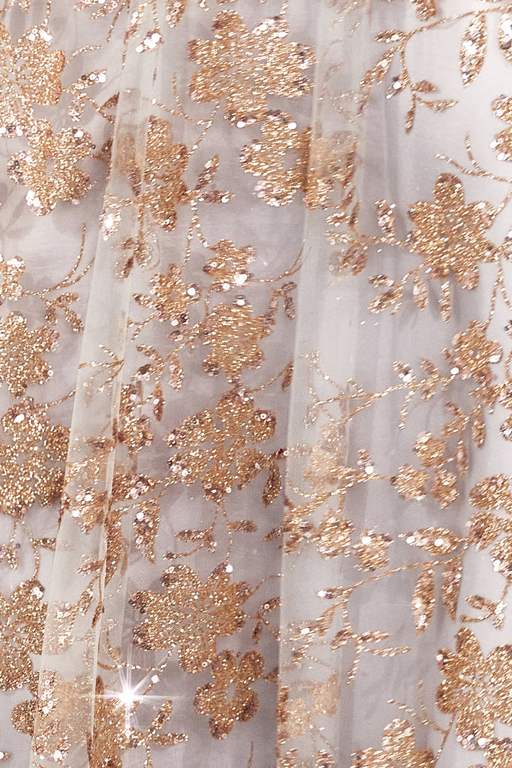 Glitter Print Sleeveless Gown by Amoris T606