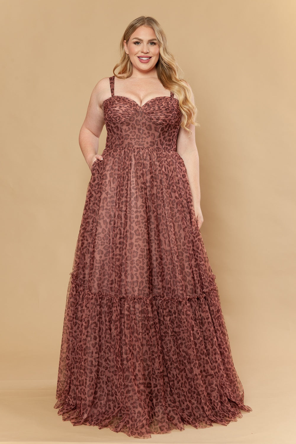 Plus Size Animal Print A-line Gown by Poly USA W1226 – ABC Fashion