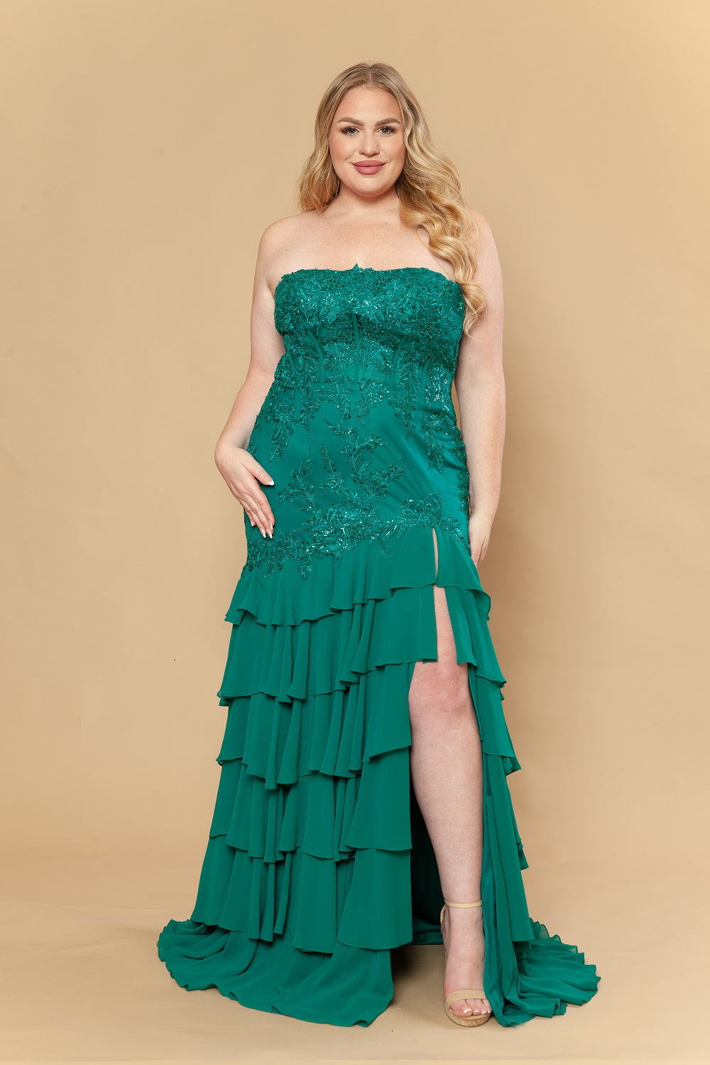 sachin and babi light blue dress Emerald Green Dress main image 1