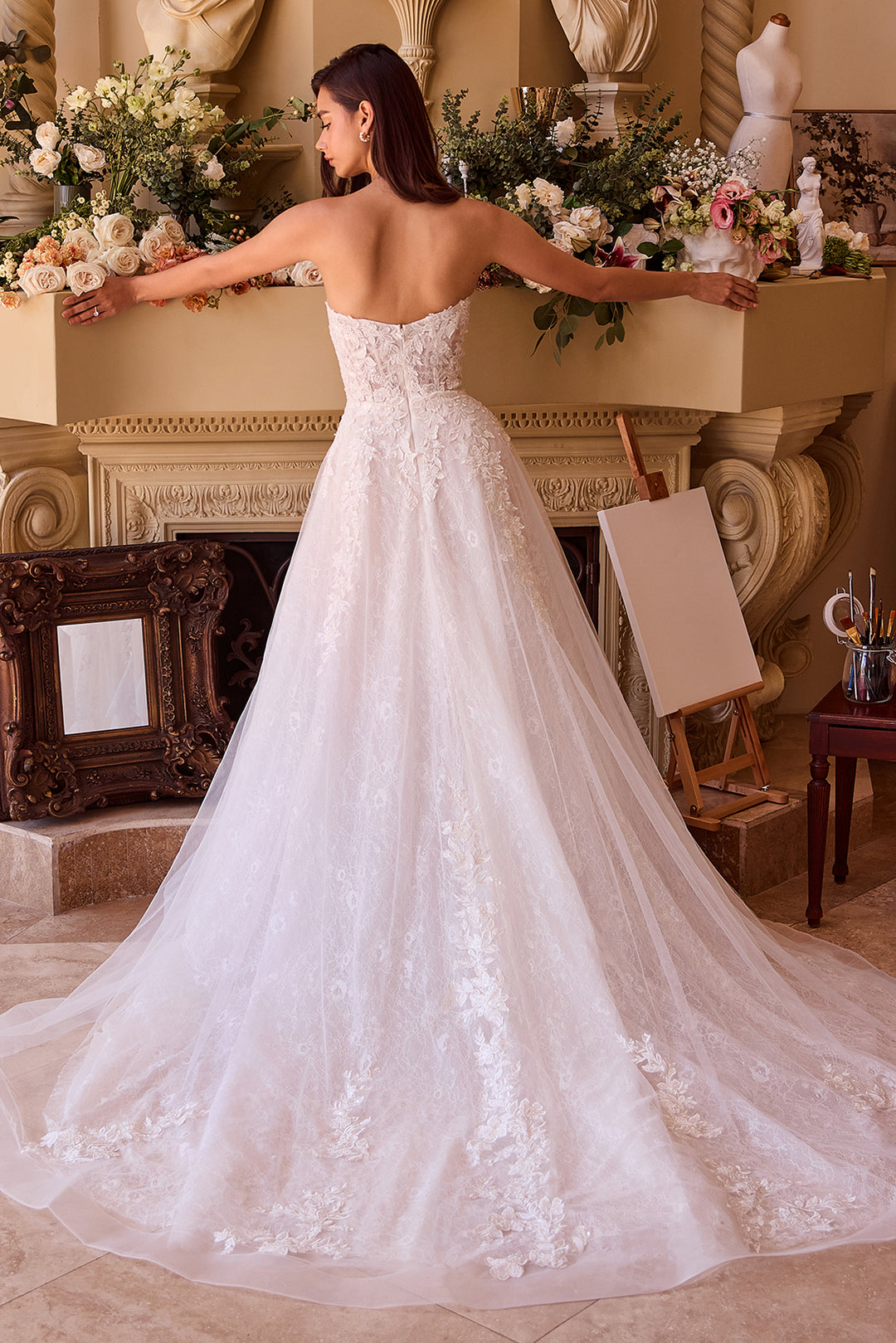 Applique Strapless A-line Bridal Gown by Ladivine WL052 - Outlet