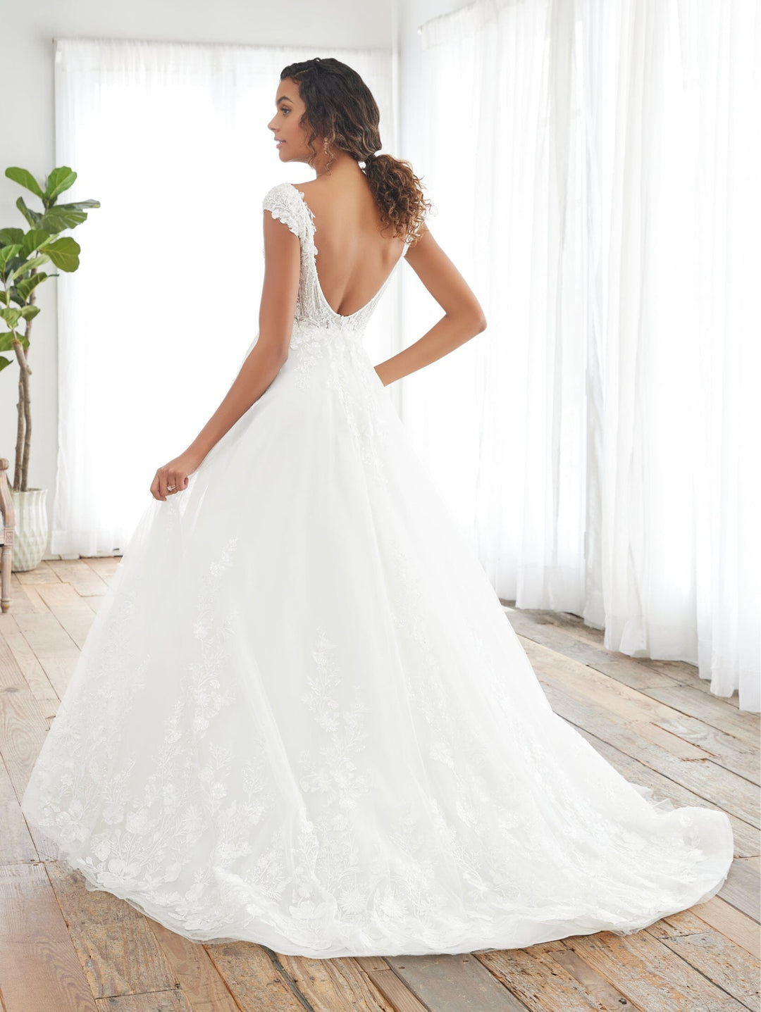 Applique Cap Sleeve Bridal Gown by Adrianna Papell 31237
