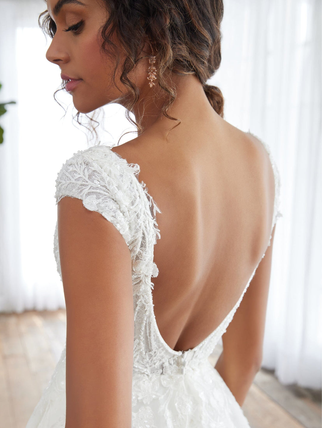 Applique Cap Sleeve Bridal Gown by Adrianna Papell 31237