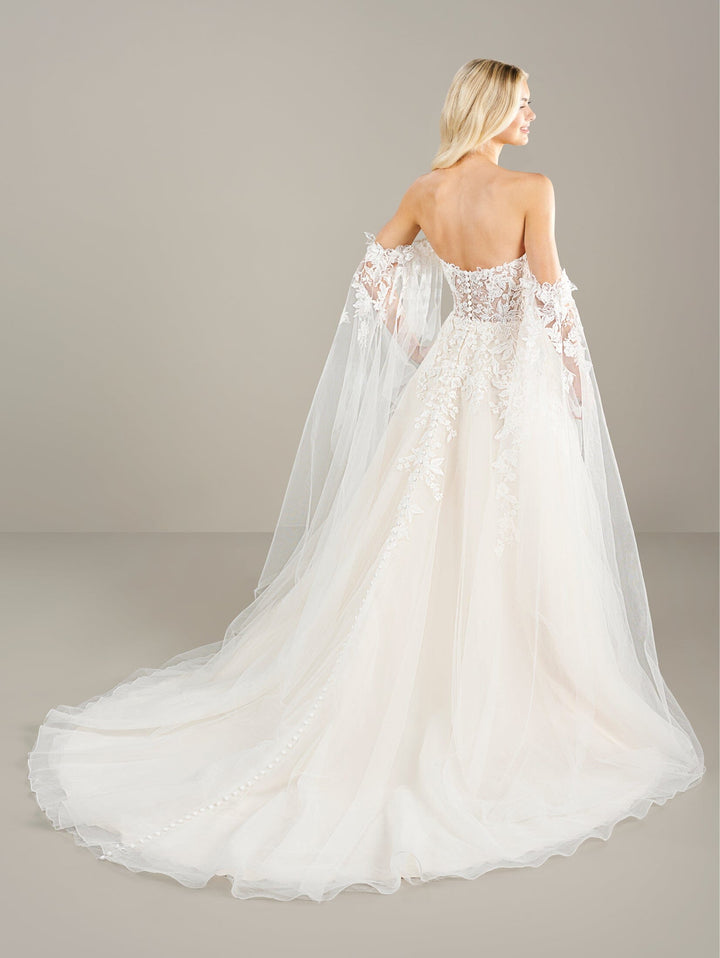 Applique Cape Sleeve Bridal Gown by Adrianna Papell 31277