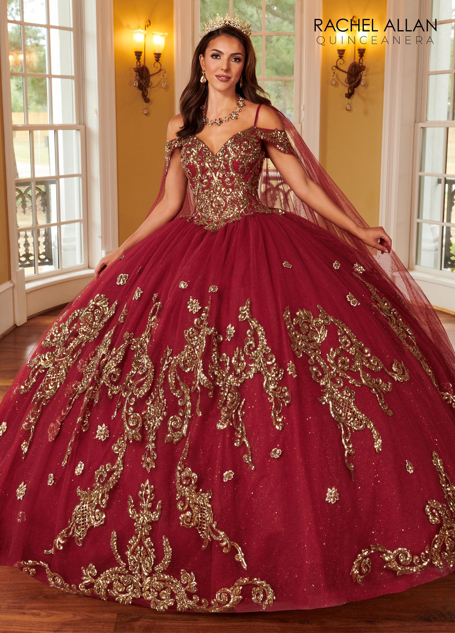 Applique Cape Sleeve Quinceanera Dress by Rachel Allan RQ2164 ABC Fashion Applique Cape Sleeve Quinceanera Dress by Rachel Allan RQ2164 ABC Fashion