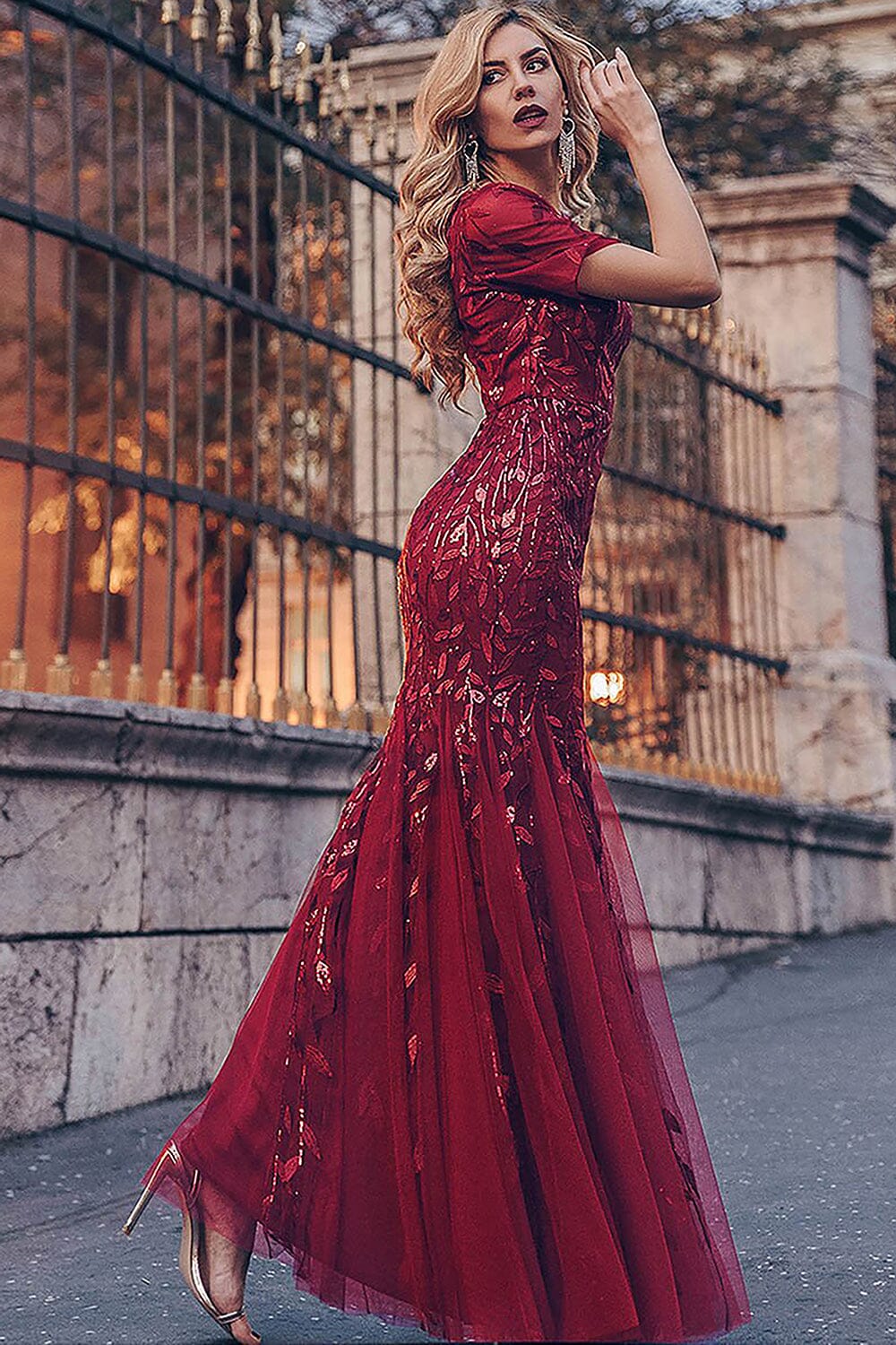 Amelia Couture 7707 Prom Dress - Burgundy | NewYorkDress Amelia Couture 7707 Prom Dress - Burgundy | NewYorkDress