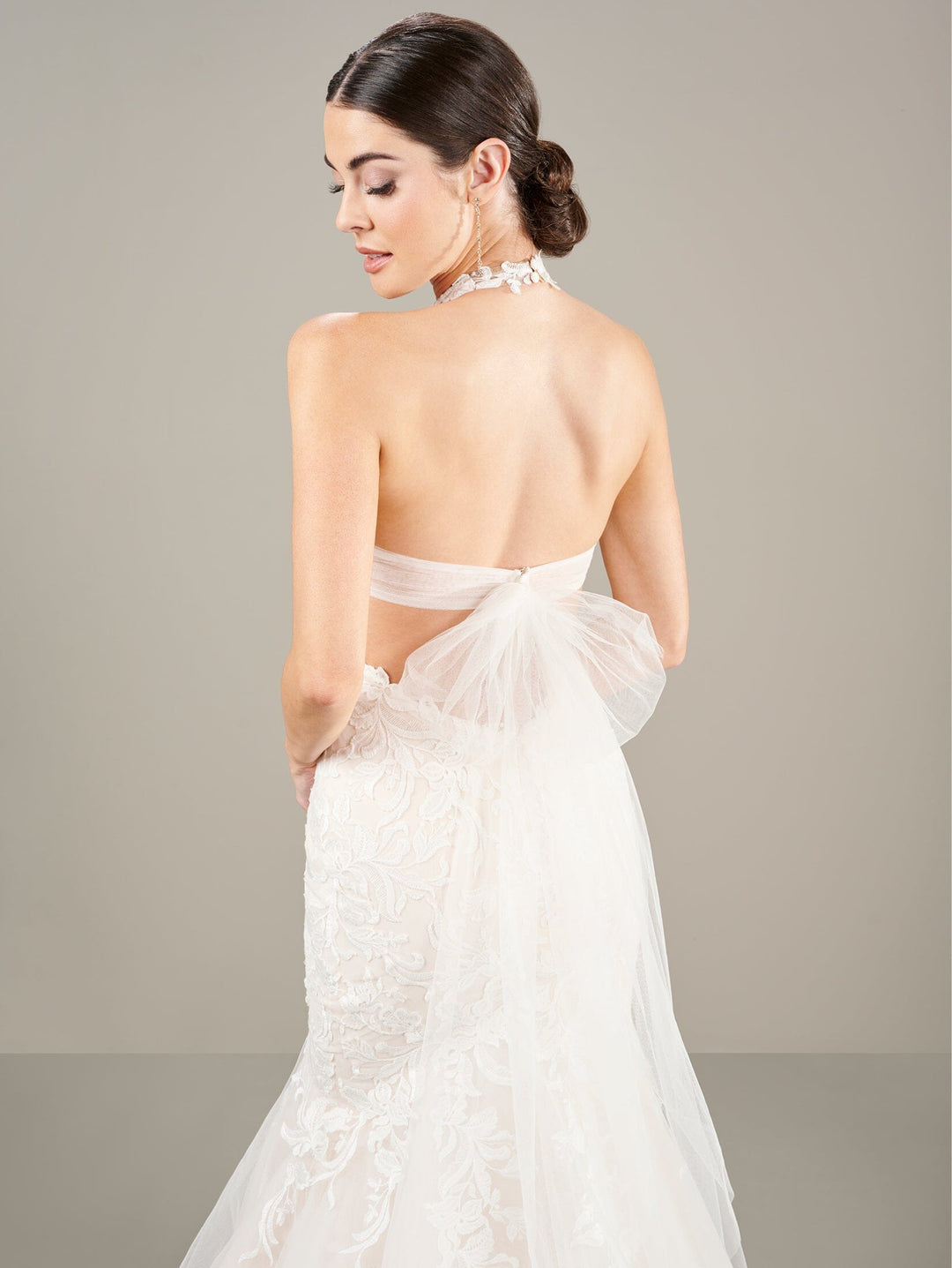 Applique Halter Mermaid Bridal Gown by Adrianna Papell 31284