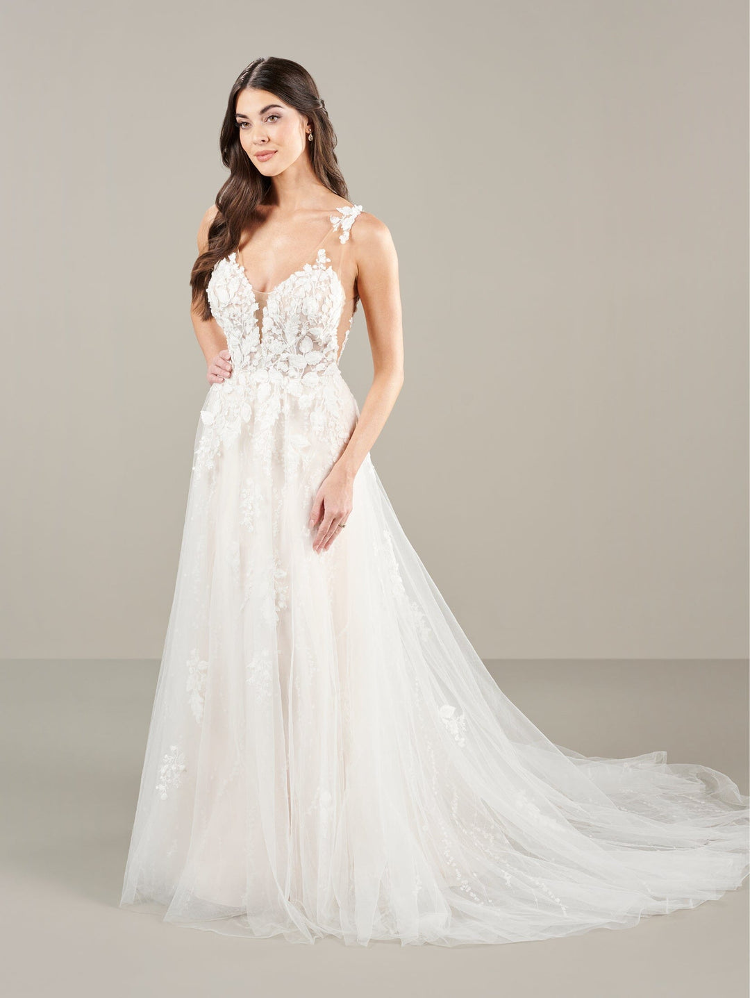 Applique Sleeveless Bridal Gown by Adrianna Papell 31274