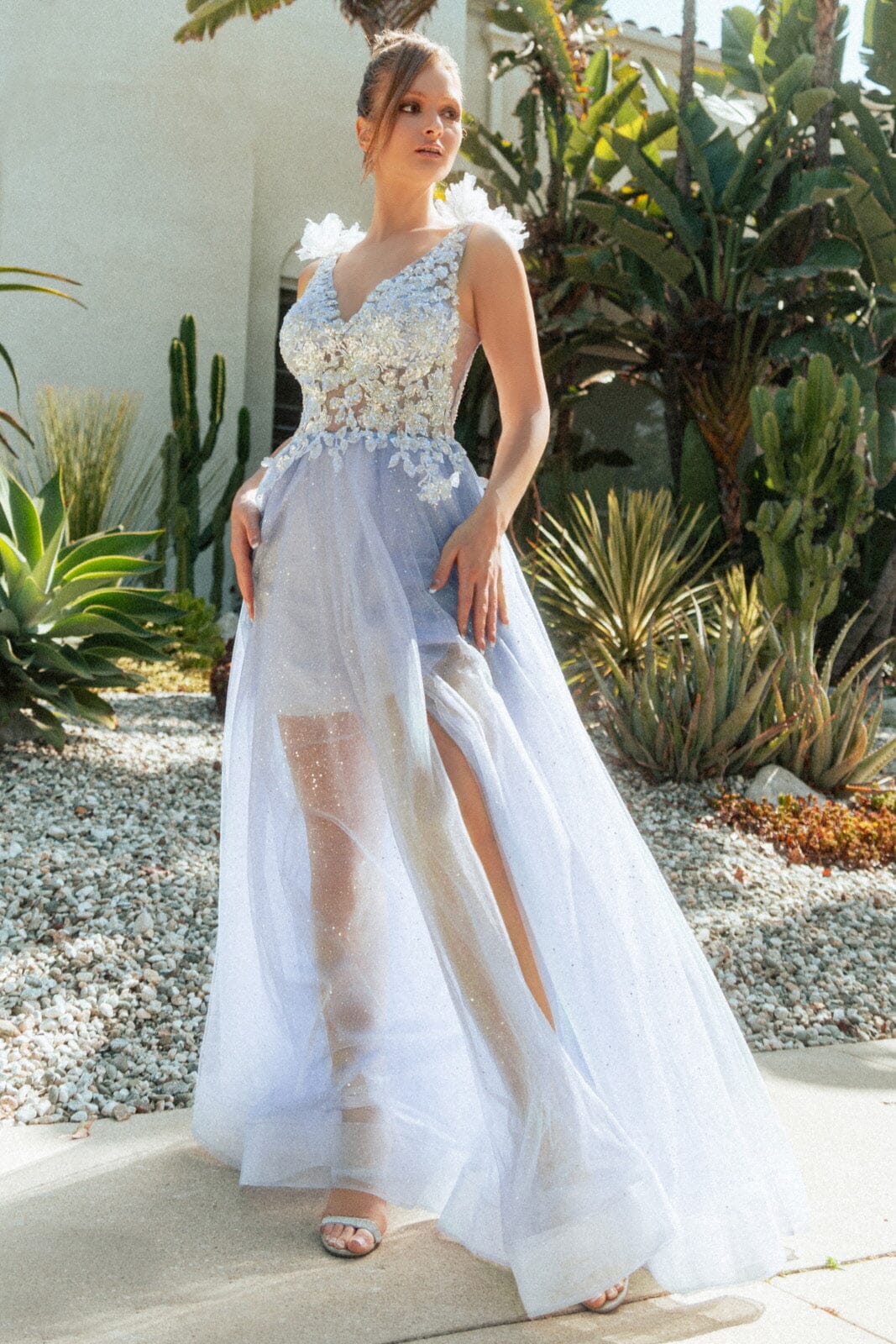 Applique Sleeveless Sheer A-line Gown by GLS Gloria GL3393 ABC Fashion Applique Sleeveless Sheer A-line Gown by GLS Gloria GL3393 ABC Fashion