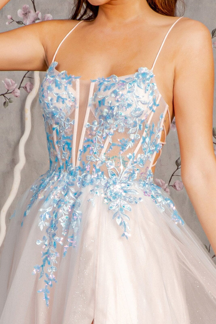 Applique Sleeveless Two-Tone Gown by GLS Gloria GL3251
