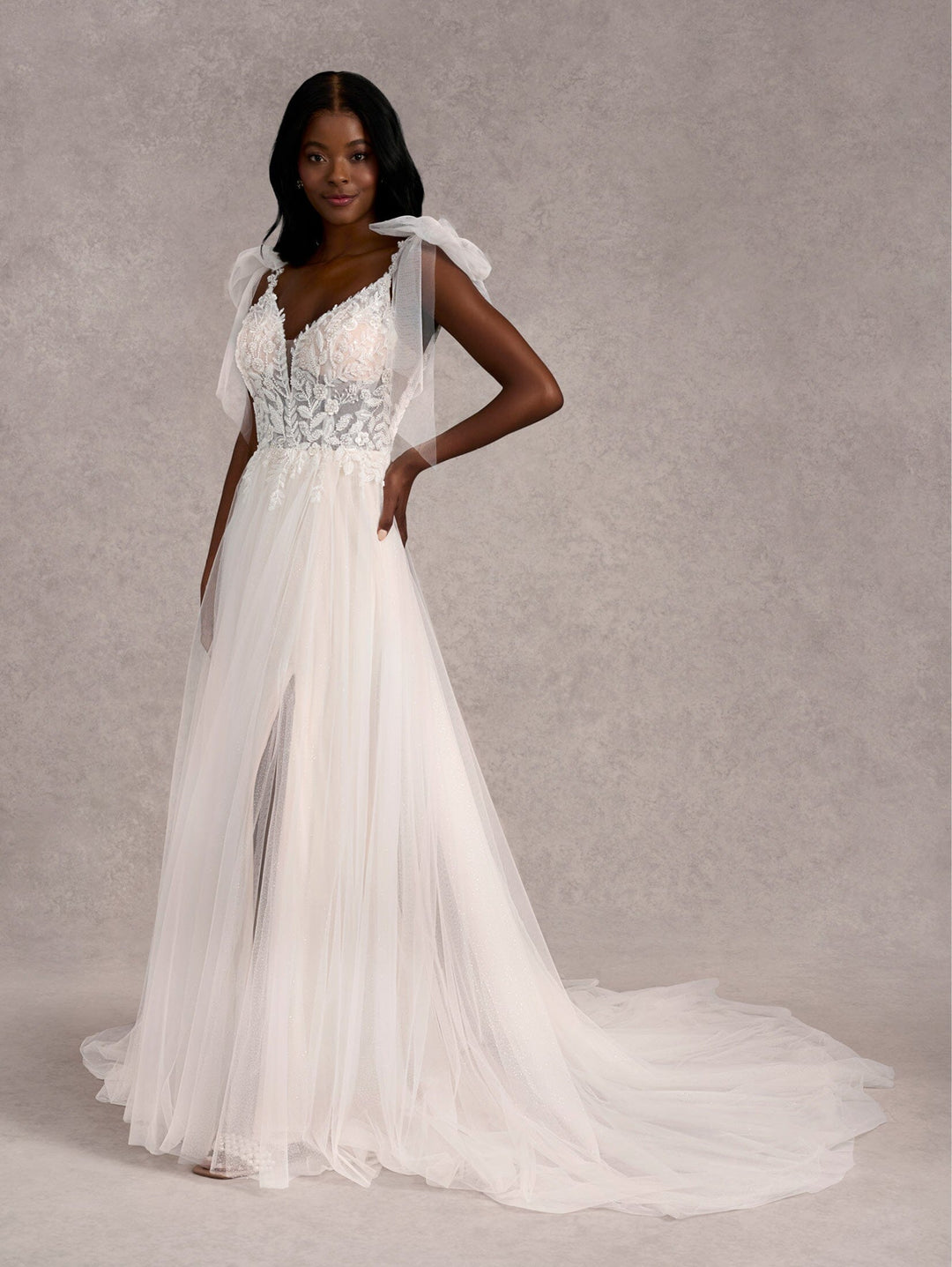 Applique Sleeveless Wedding Gown by Adrianna Papell 31258