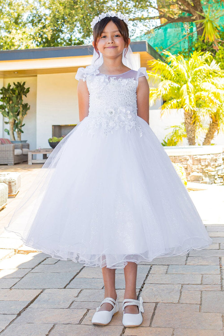 Beaded 3D Floral Cap Sleeve Gown by Cinderella Couture 2019