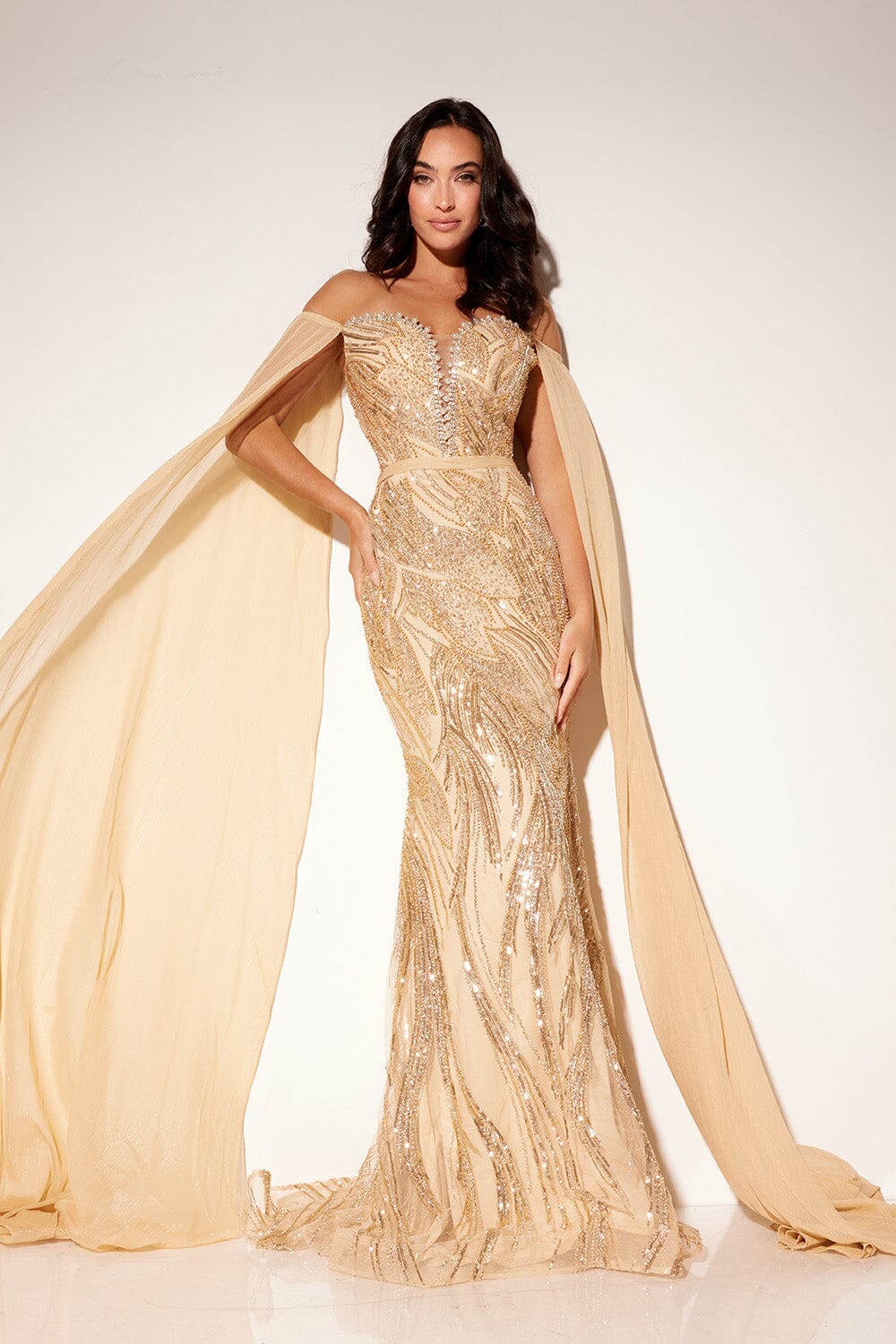 Mermaid Prom Dresses Gold Long Sleeve Mermaid Dress Beaded Cape Sleeve Mermaid Dress By Lucci Lu Mermaid Prom Dresses Gold Long Sleeve Mermaid Dress Beaded Cape Sleeve Mermaid Dress By Lucci Lu