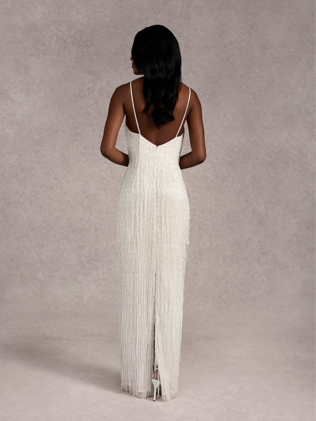 Beaded Fringe Bridal Gown by Adrianna Papell 40415