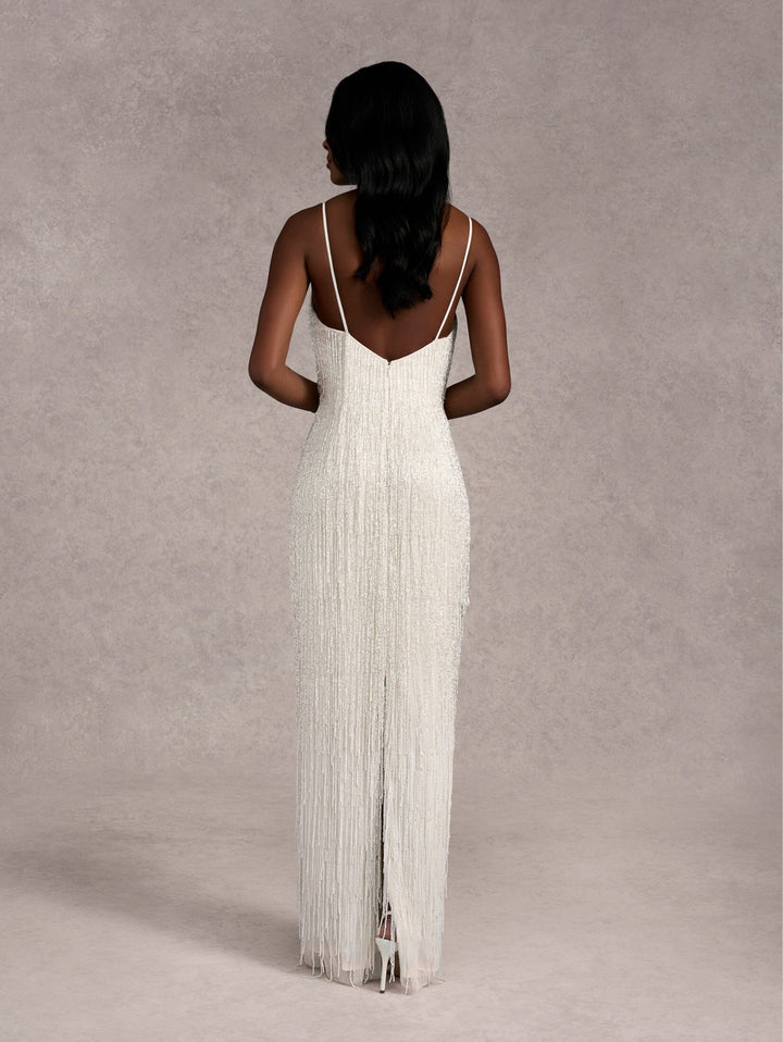 Beaded Fringe Bridal Gown by Adrianna Papell 40415