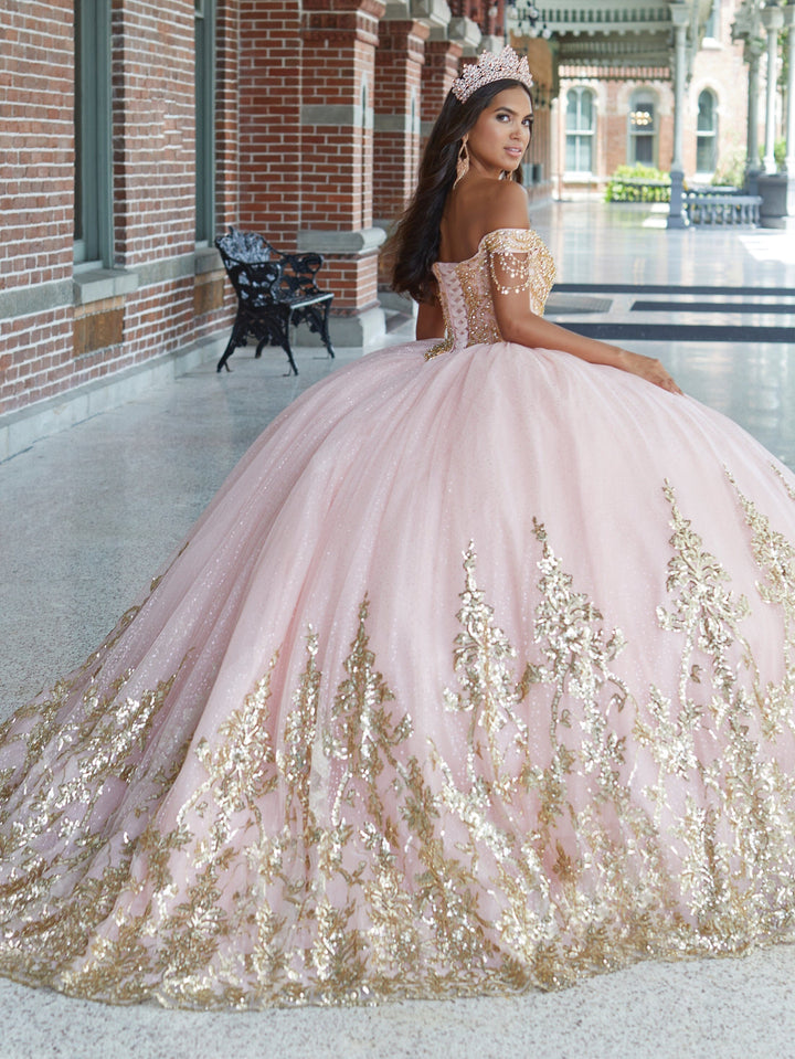 Beaded Off Shoulder Quinceanera Dress by House of Wu 26044