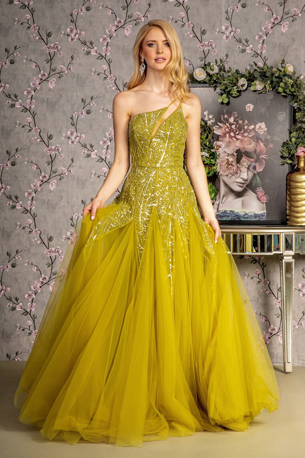 Beaded One Shoulder A-line Ball Gown by GLS Gloria GL3281 ABC Fashion Beaded One Shoulder A-line Ball Gown by GLS Gloria GL3281 ABC Fashion