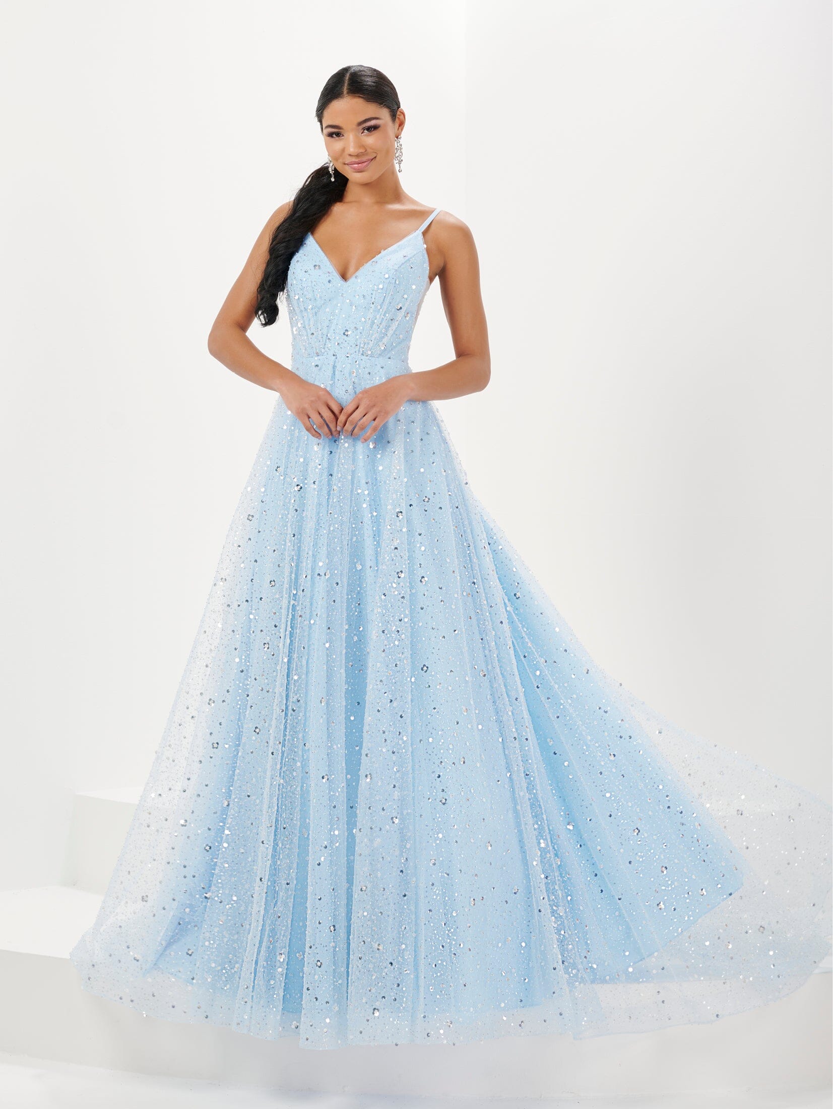 Swarovski Crystal Wedding Dress Beaded Sheer Corset Back Tulle Gown By  Tiffany Designs 16066 30 Pale