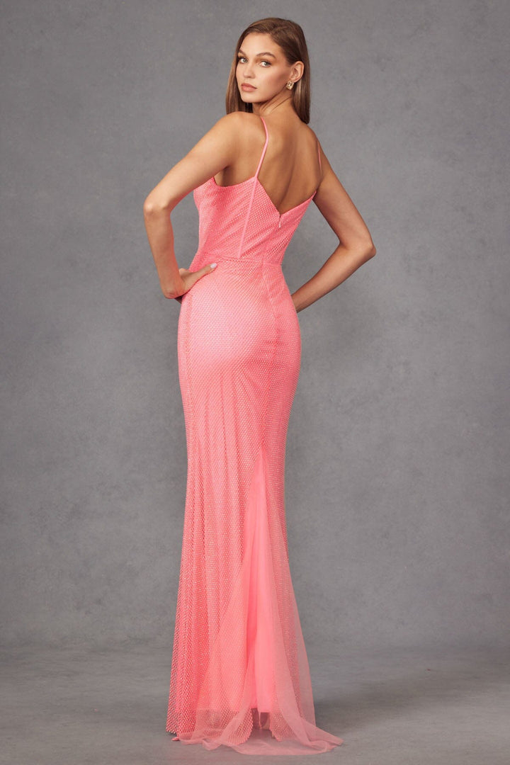 Beaded Sleeveless Net Mesh Mermaid Dress by Juliet JT2470S