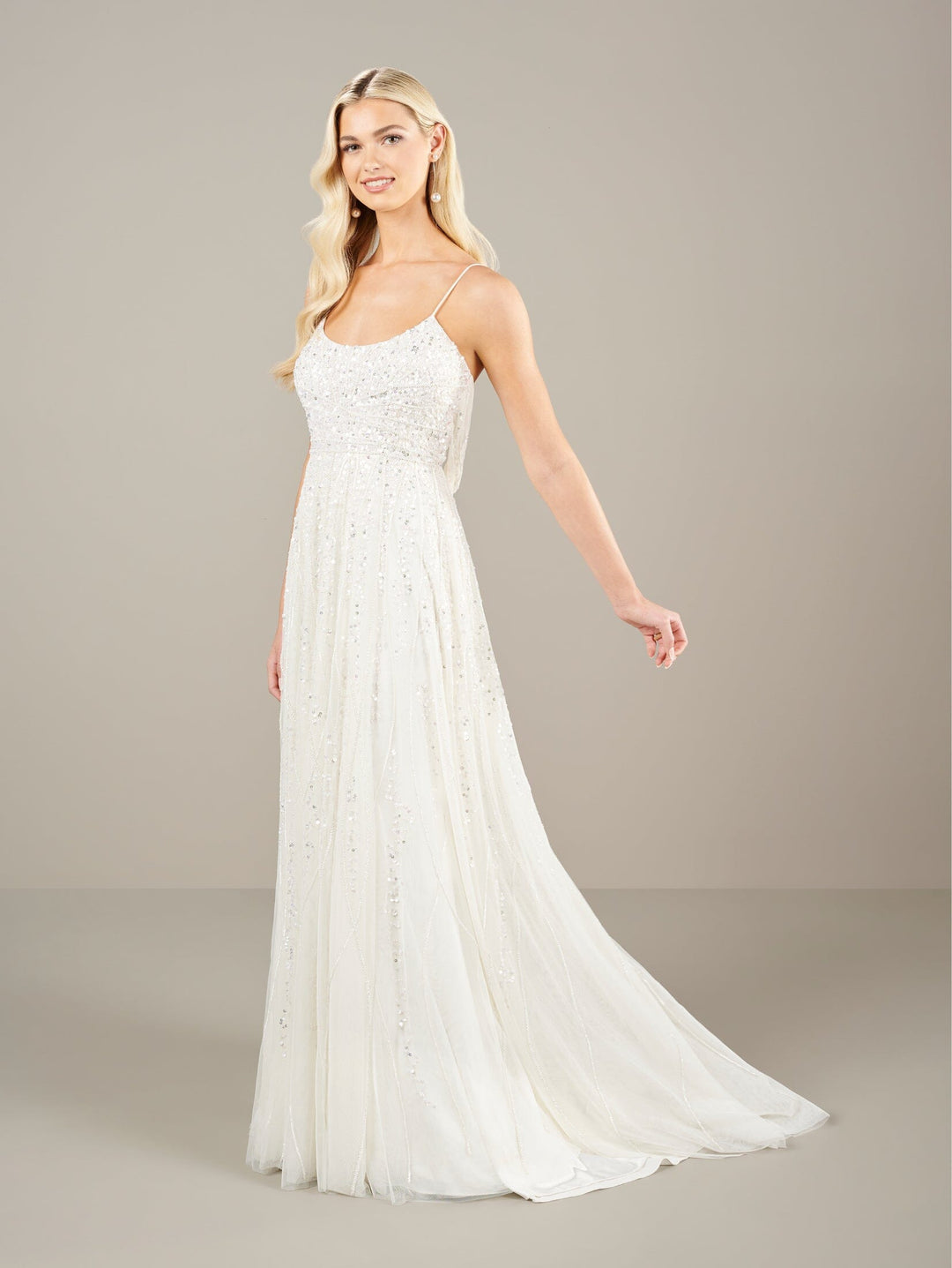 Beaded Sleeveless Wedding Dress by Adrianna Papell 40446