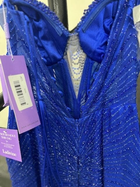 Beaded Strapless Corset Mermaid Dress by Ladivine J871 - Outlet