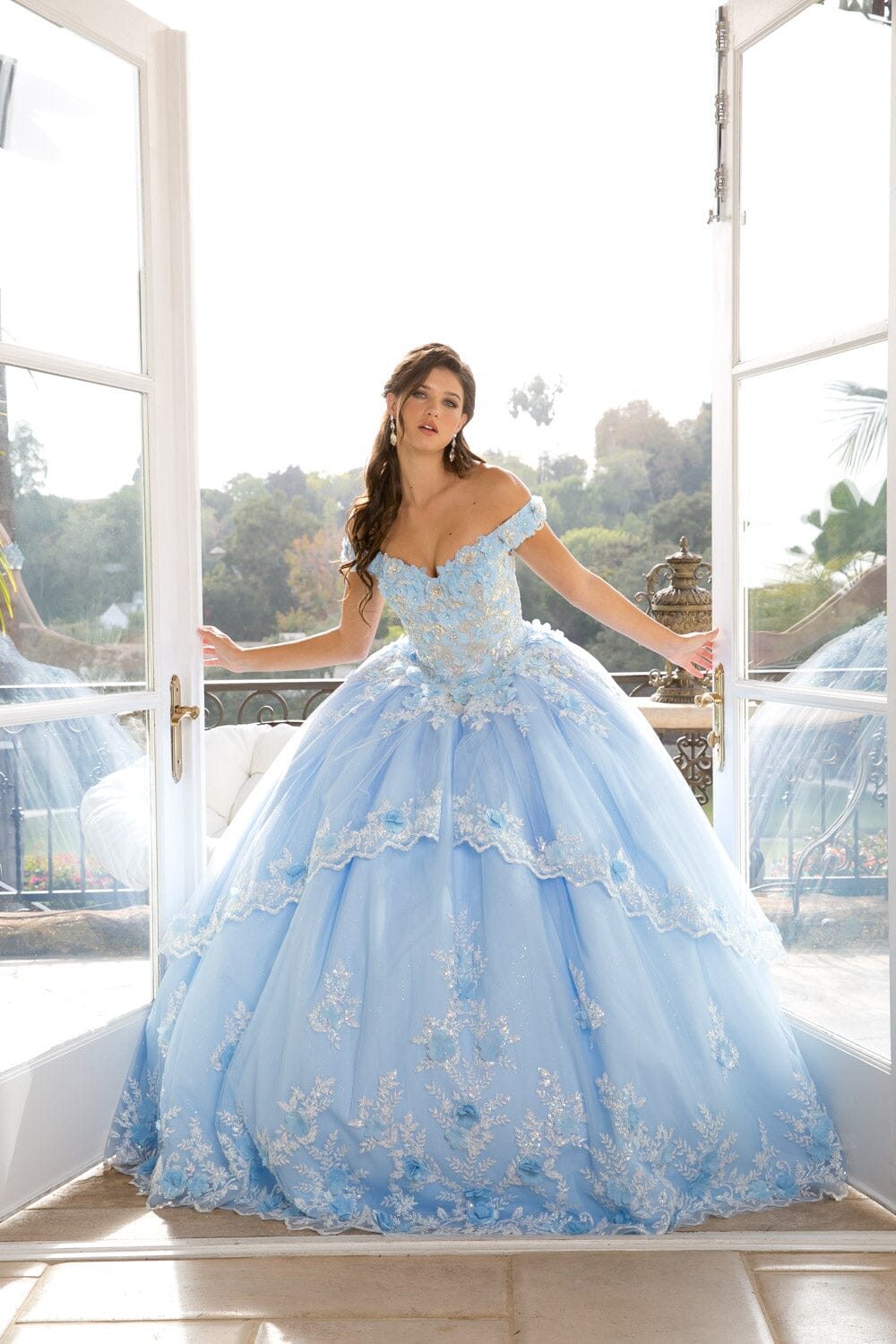 Embellished Off Shoulder Ball Gown by Petite Adele PQ1008