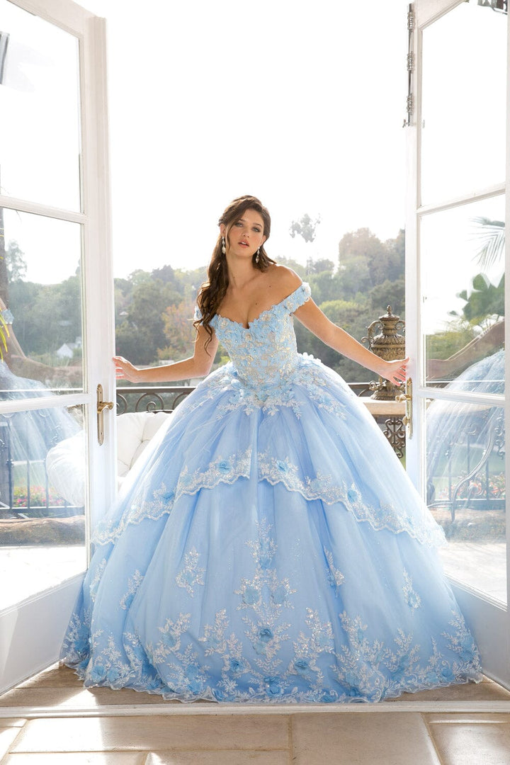 Embellished Off Shoulder Ball Gown by Petite Adele PQ1008